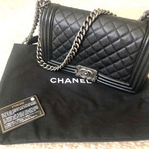 Chanel Black Boy Bag Caviar Leather
